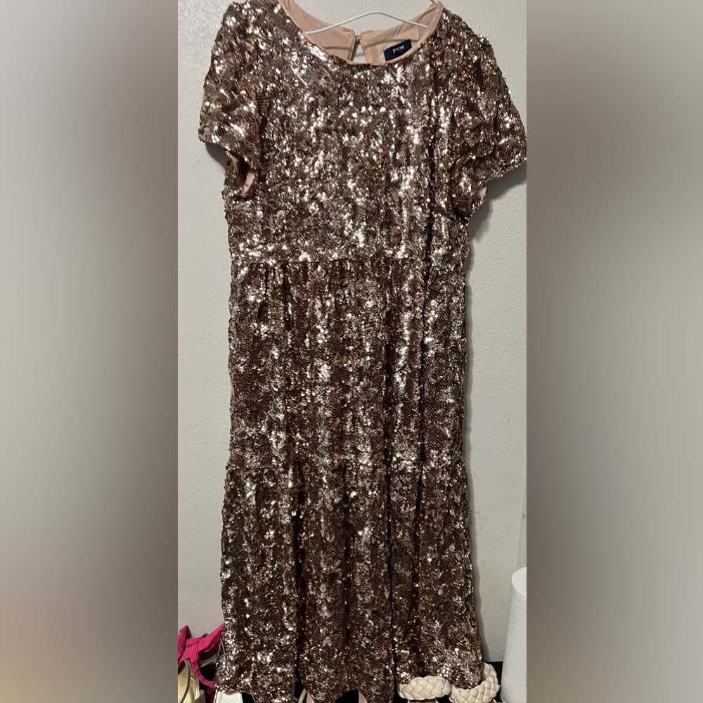 Anthropologie Gold Midi